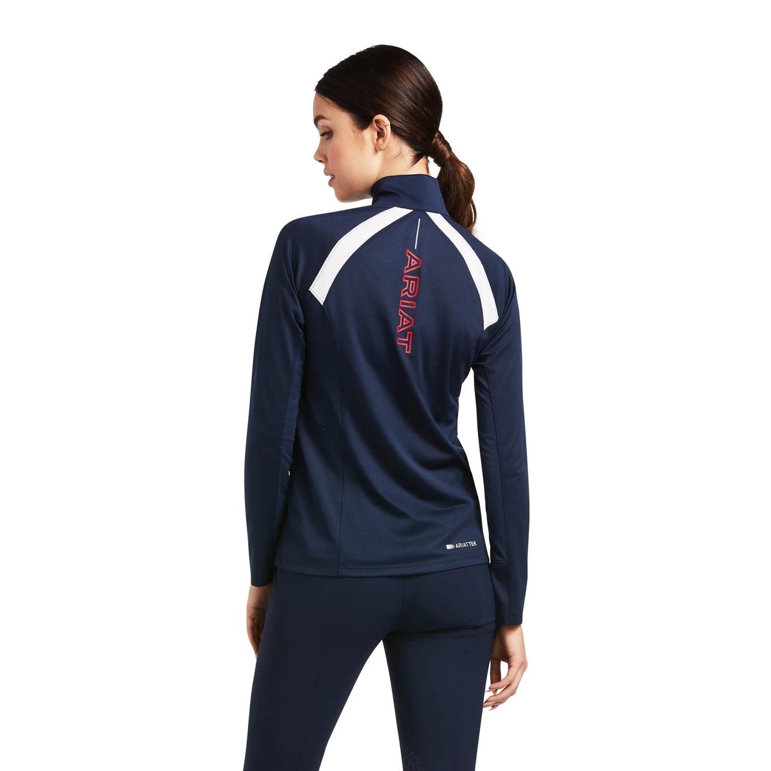 Ariat® Ladies Sunstopper 2.0 1/4 Zip Navy Baselayer Shirt 10039184 2 Ariat® Ladies Sunstopper 2.0 1/4 Zip Navy Baselayer Shirt 10039184 - Image 2