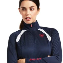 Ariat® Ladies Sunstopper 2.0 1/4 Zip Navy Baselayer Shirt 10039184 7 Ariat® Ladies Sunstopper 2.0 1/4 Zip Navy Baselayer Shirt 10039184 -Ariat Style S22 WMS ENGL 10039184 detail02