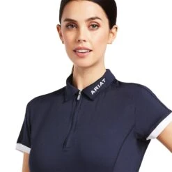 Ariat® Ladies Bandera Navy Blue 1/4 Zip Polo Shirt 10039188 -Ariat Style S22 WMS ENGL 10039188 detail01