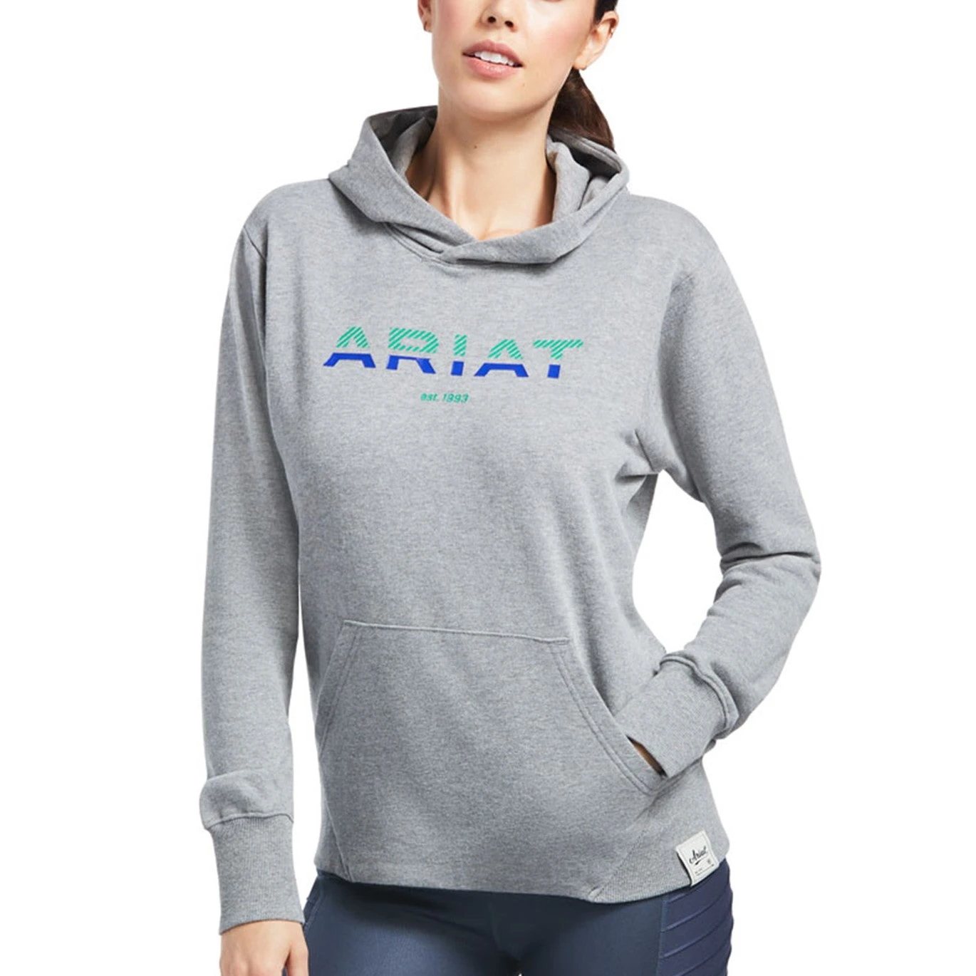 Ariat® Ladies 3D Logo 2.0 Heather Grey Pullover Sweatshirt 10039223 1 Ariat® Ladies 3D Logo 2.0 Heather Grey Pullover Sweatshirt 10039223