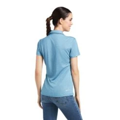 Ariat Ladies Talent Short Sleeve Saxony Blue Polo Shirt 10039323 -Ariat Style S22 WMS ENGL 10039323 back