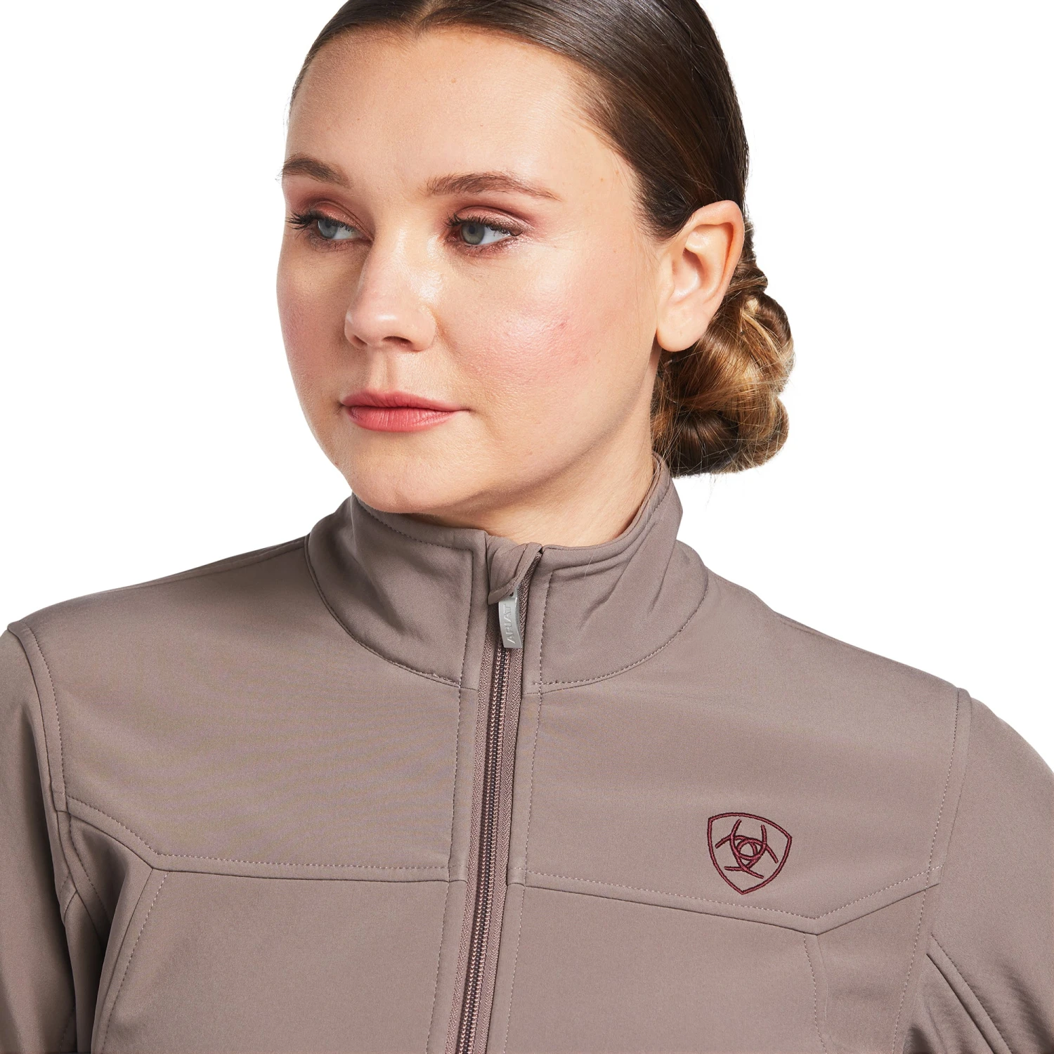 Ariat® Ladies New Team Taupe Softshell Jacket 10039366 3 Ariat® Ladies New Team Taupe Softshell Jacket 10039366 - Image 3