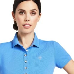 Ariat® Ladies Prix 2.0 Short Sleeve Reykjavik Blue Polo Shirt 10039472 -Ariat Style S22 WMS ENGL 10039472 detail01