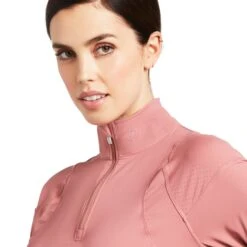 Ariat® Ladies Auburn 1/4 Zip Antique Rubia Baselayer Shirt 10039493 -Ariat Style S22 WMS ENGL 10039493 detail01