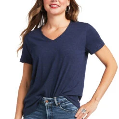 Ariat® Ladies Element Navy Heather Short Sleeve Shirt 10039420