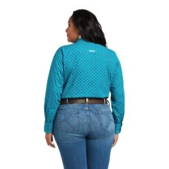 Ariat® Ladies Team Kirby Ariel Geo Print Button Down Shirt 10039455 -Ariat Style S22 WMS WEST 10039455 back plus