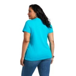 Ariat Ladies R.E.A.L™ Pacific Steerhead Merman Blue T-Shirt 10039570 -Ariat Style S22 WMS WEST 10039570 back plus