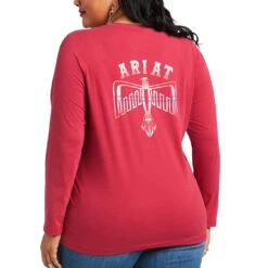 Ariat® Ladies Serape Thunderbird Red Bud Long Sleeve T-Shirt 10039781 7 Ariat® Ladies Serape Thunderbird Red Bud Long Sleeve T-Shirt 10039781 -Ariat Style S22 WMS WEST 10039781 back plus 5452b785 af74 4040 8b77 67d570e65a61
