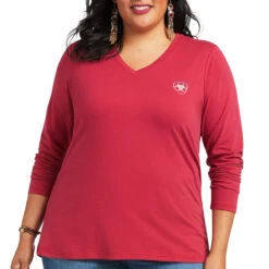 Ariat® Ladies Serape Thunderbird Red Bud Long Sleeve T-Shirt 10039781 6 Ariat® Ladies Serape Thunderbird Red Bud Long Sleeve T-Shirt 10039781 -Ariat Style S22 WMS WEST 10039781 front plus b69b0994 6313 41c7 af51 9460dcbe30fa