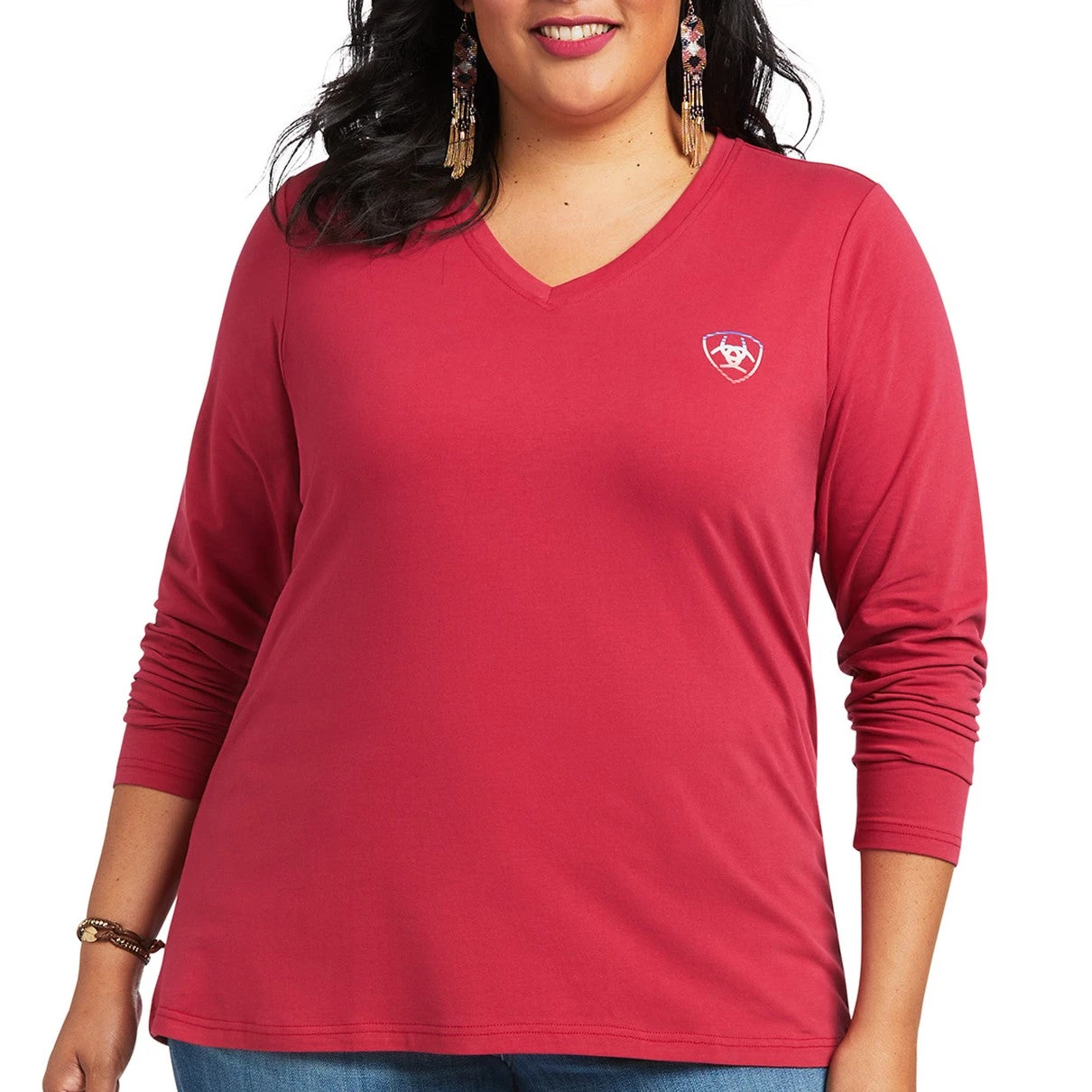 Ariat® Ladies Serape Thunderbird Red Bud Long Sleeve T-Shirt 10039781 3 Ariat® Ladies Serape Thunderbird Red Bud Long Sleeve T-Shirt 10039781 - Image 3