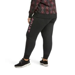 Ariat® Ladies R.E.A.L™ Logo Heather Charcoal Jogger Sweat Pants 10039790 -Ariat Style S22 WMS WEST 10039790 back plus