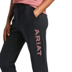 Ariat® Ladies R.E.A.L™ Logo Heather Charcoal Jogger Sweat Pants 10039790 -Ariat Style S22 WMS WEST 10039790 detail01