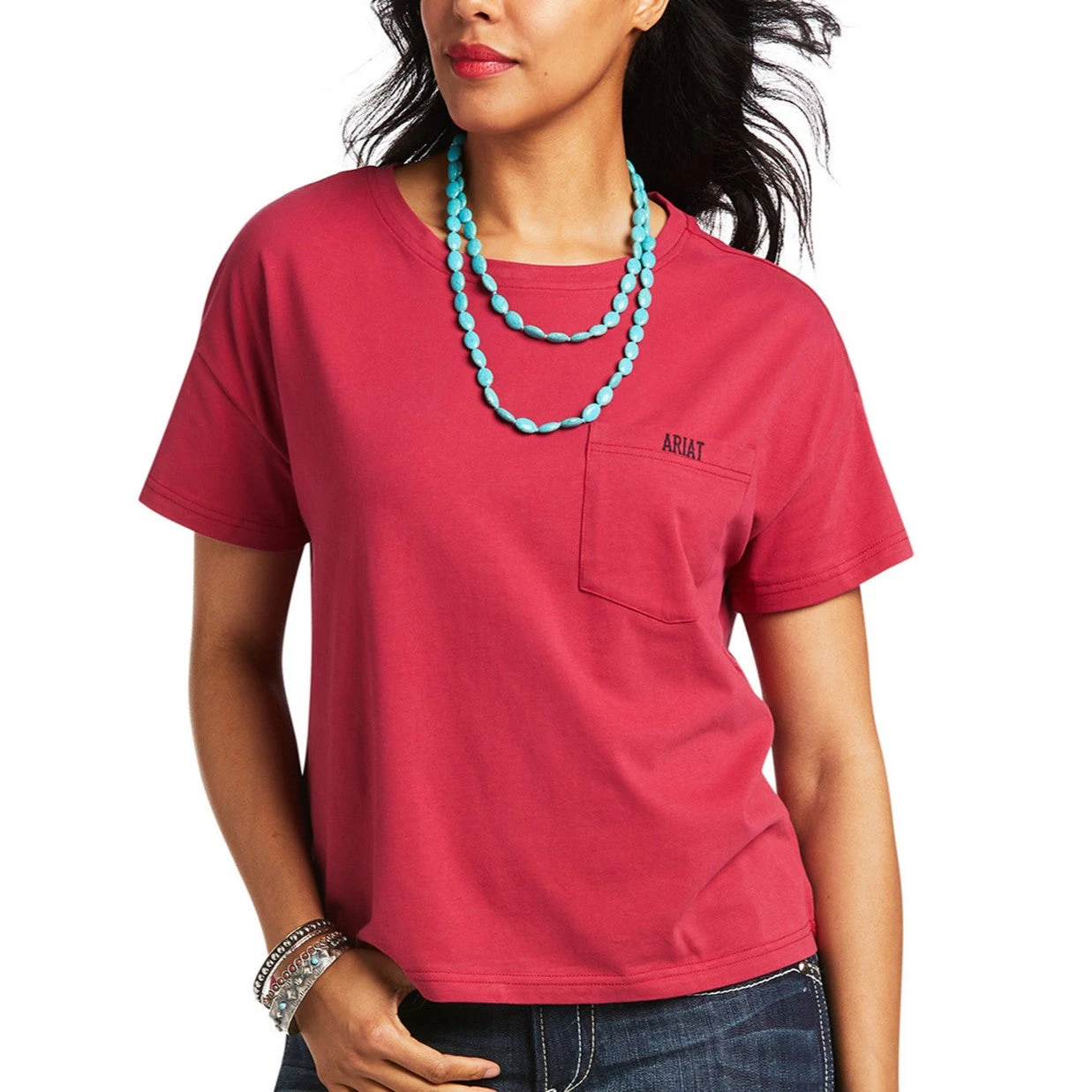 Ariat® Ladies Rodeo Show Red Bud Short Sleeve T-Shirt 10039830 1 Ariat® Ladies Rodeo Show Red Bud Short Sleeve T-Shirt 10039830