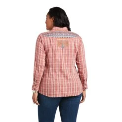 Ariat Ladies R.E.A.L™ Antique Thunderbird Antique Rubia Plaid Shirt 10039844 -Ariat Style S22 WMS WEST 10039844 back plus