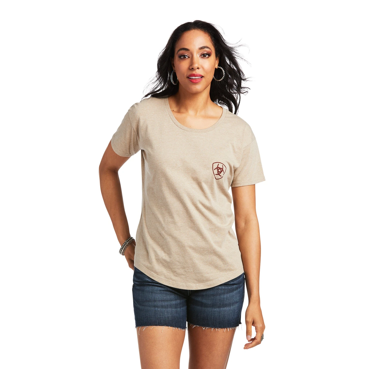 Ariat® Women's Graphic Sod Tractor Oatmeal Heather T-Shirt 10039976 1 Ariat® Women's Graphic Sod Tractor Oatmeal Heather T-Shirt 10039976
