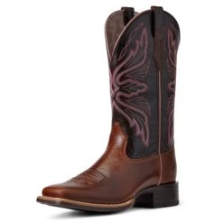Ariat® Ladies Edgewood Dark Luggage Square Toe Boots 10040350 -Ariat Style S22 WMS WEST 10040350 3 4 front
