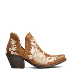 Ariat® Ladies Texan Encore Rose Brown Snip Toe Booties 10040351 -Ariat Style S22 WMS WEST 10040351 side