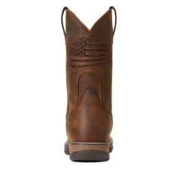 Ariat Ladies Anthem Patriot Waterproof Brown Square Toe Boots 10040369 -Ariat Style S22 WMS WEST 10040369 heel