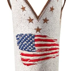 Ariat Ladies Circuit Patriot Crackle White Square Toe Boots 10040400 -Ariat Style S22 WMS WEST 10040400 detail01