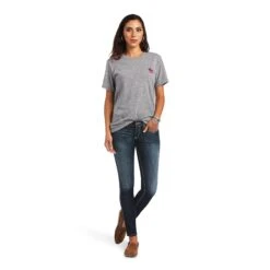 Ariat® Ladies Singing The Blues Charcoal Grey T-Shirt 10040511 7 Ariat® Ladies Singing The Blues Charcoal Grey T-Shirt 10040511 -Ariat Style S22 WMS WEST 10040511 full