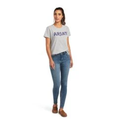 Ariat Women's REAL™ Tribal Lore Relaxed Grey T-Shirt 10040535 -Ariat Style S22 WMS WEST 10040535 full