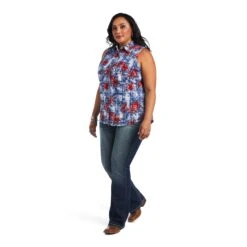 Ariat Ladies REAL Billie Jean Tropic Plaid Shirt 10040614 -Ariat Style S22 WMS WEST 10040614 full plus