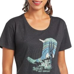 Ariat® Ladies Soaring Boot Charcoal Heather Graphic T-shirt 10040963 -Ariat Style S22 WMS WEST 10040963 detail01