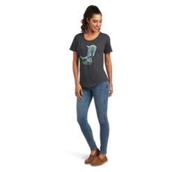 Ariat® Ladies Soaring Boot Charcoal Heather Graphic T-shirt 10040963 -Ariat Style S22 WMS WEST 10040963 full