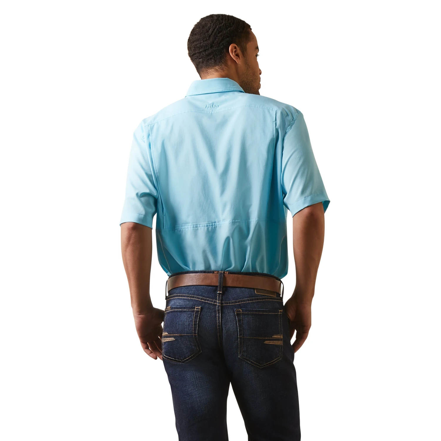 Ariat® Men's VentTEK™ Cenote Aqua Button Down Shirt 10043511 2 Ariat® Men's VentTEK™ Cenote Aqua Button Down Shirt 10043511 - Image 2