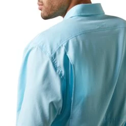 Ariat® Men's VentTEK™ Cenote Aqua Button Down Shirt 10043511 9 Ariat® Men's VentTEK™ Cenote Aqua Button Down Shirt 10043511 -Ariat Style S23 MNS WEST 10043511 detail01