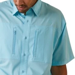 Ariat® Men's VentTEK™ Cenote Aqua Button Down Shirt 10043511 8 Ariat® Men's VentTEK™ Cenote Aqua Button Down Shirt 10043511 -Ariat Style S23 MNS WEST 10043511 detail02
