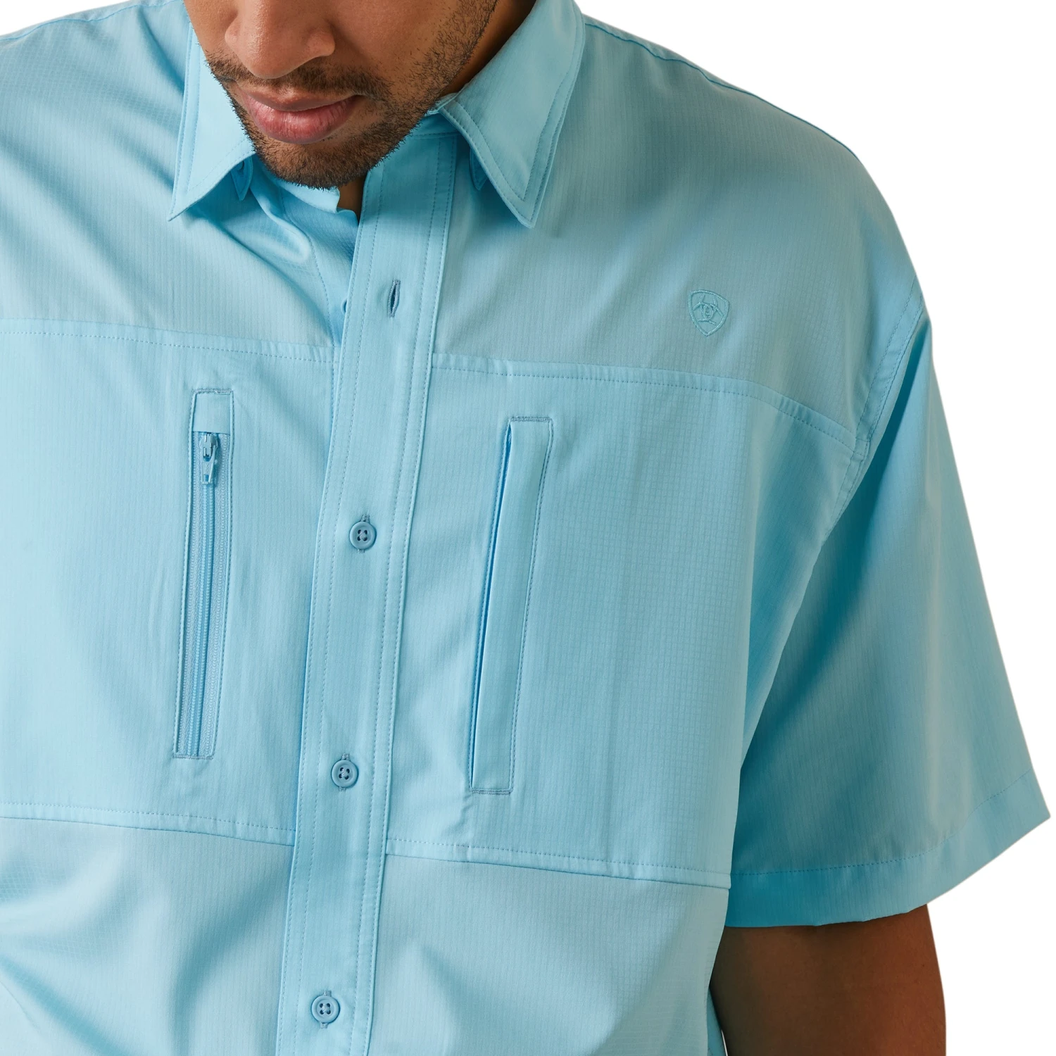 Ariat® Men's VentTEK™ Cenote Aqua Button Down Shirt 10043511 4 Ariat® Men's VentTEK™ Cenote Aqua Button Down Shirt 10043511 - Image 4