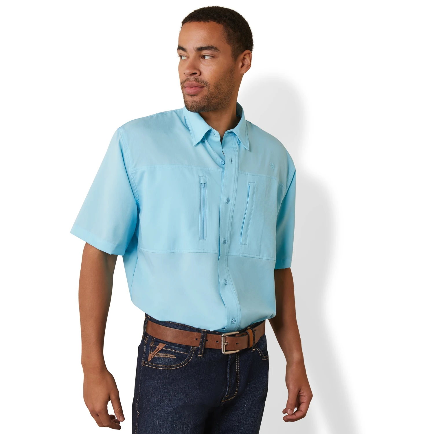 Ariat® Men's VentTEK™ Cenote Aqua Button Down Shirt 10043511 1 Ariat® Men's VentTEK™ Cenote Aqua Button Down Shirt 10043511