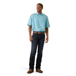 Ariat® Men's VentTEK™ Cenote Aqua Button Down Shirt 10043511 7 Ariat® Men's VentTEK™ Cenote Aqua Button Down Shirt 10043511 -Ariat Style S23 MNS WEST 10043511 full