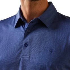 Ariat® Men's Charger 2.0 Cloudburst Blue Polo Shirt 10043572 -Ariat Style S23 MNS WEST 10043572 detail01