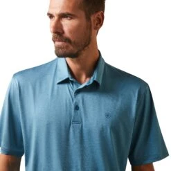 Ariat® Men's Eurasian Teal Charger 2.0 Polo Shirt 10043573 7 Ariat® Men's Eurasian Teal Charger 2.0 Polo Shirt 10043573 -Ariat Style S23 MNS WEST 10043573 detail01