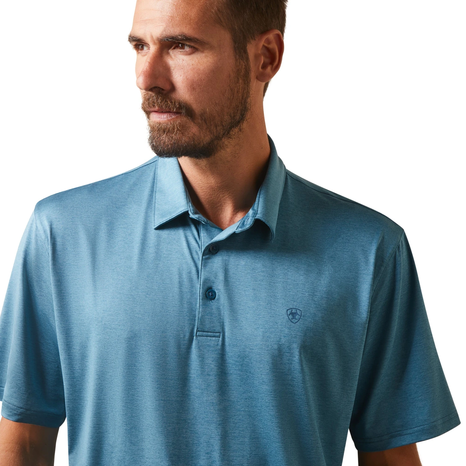 Ariat® Men's Eurasian Teal Charger 2.0 Polo Shirt 10043573 4 Ariat® Men's Eurasian Teal Charger 2.0 Polo Shirt 10043573 - Image 4