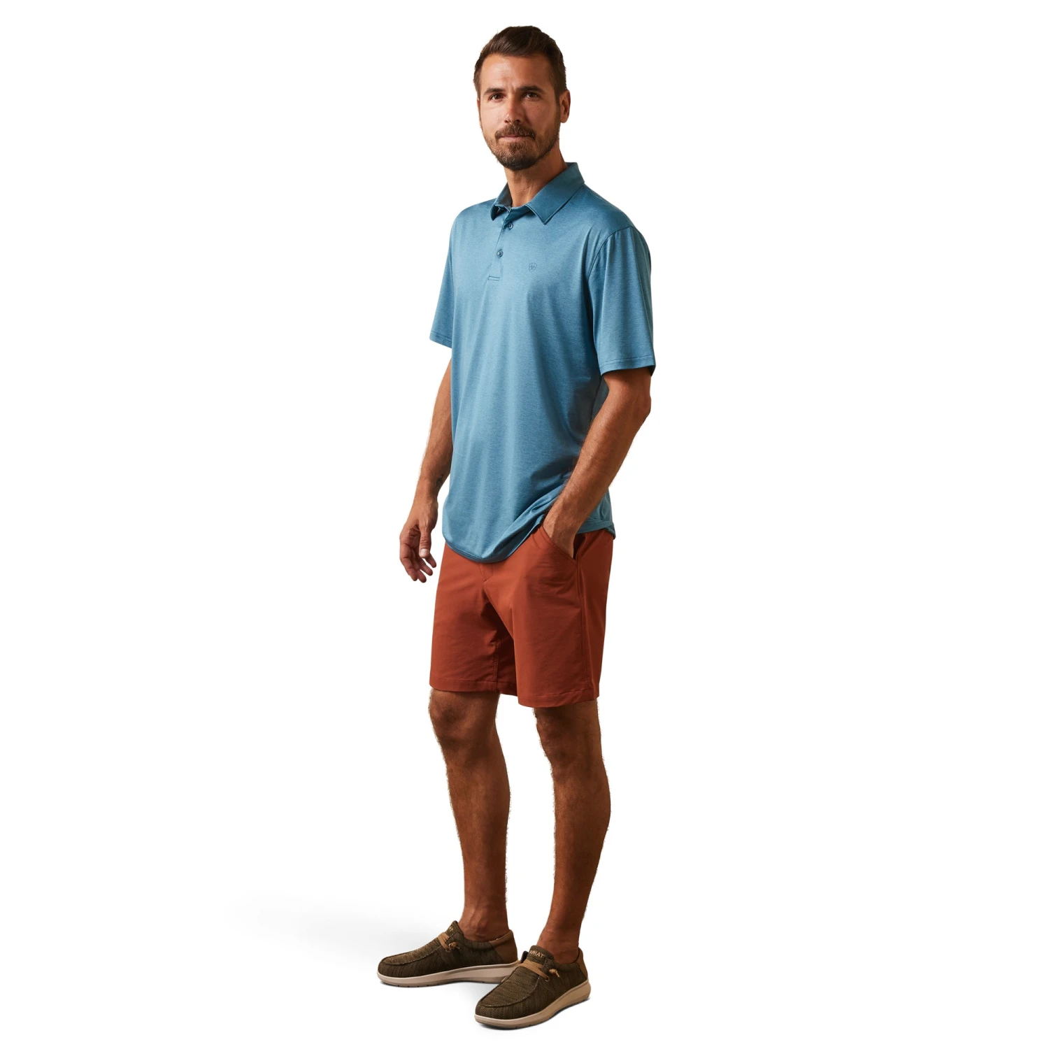 Ariat® Men's Eurasian Teal Charger 2.0 Polo Shirt 10043573 3 Ariat® Men's Eurasian Teal Charger 2.0 Polo Shirt 10043573 - Image 3