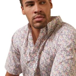 Ariat® Men's Danon Beverage Print White Button Down Shirt 10043760 -Ariat Style S23 MNS WEST 10043760 detail01