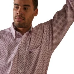 Ariat® Men's Wrinkle Free Oakly White Button Down Shirt 10043857 -Ariat Style S23 MNS WEST 10043857 detail02