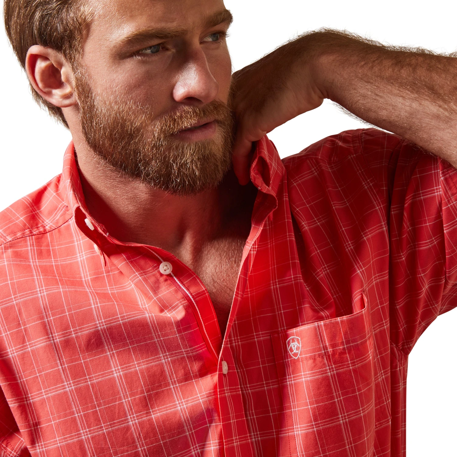 Ariat® Men's Pro Daniel Cayenne Red Button Down Shirt 10043911 4 Ariat® Men's Pro Daniel Cayenne Red Button Down Shirt 10043911 - Image 4