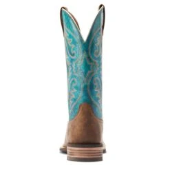Ariat Men's Ricochet Lightweight Tan & Teal Western Boot 10044568 -Ariat Style S23 MNS WEST 10044568 heel