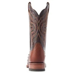 Ariat Men's Broncy Cinnamon Full QuillDark Auburn Western Boots 10044576 -Ariat Style S23 MNS WEST 10044576 heel