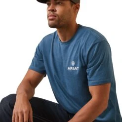 Ariat® Men's Land Of The Free Steel Blue Heather T-Shirt 10044765 -Ariat Style S23 MNS WEST 10044765 detail01