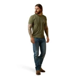 Ariat® Men's Fighting Eagle Military Heather Graphic T-Shirt 10044772 -Ariat Style S23 MNS WEST 10044772 full