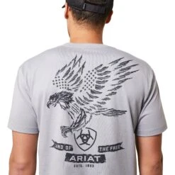 Ariat® Men's Fighting Eagle Stone Heather Graphic T-Shirt 10044773 -Ariat Style S23 MNS WEST 10044773 detail01