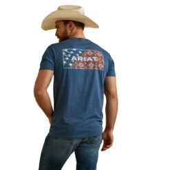 Ariat® Men's Stars Southwest Sailor Heather Blue T-Shirt 10045274