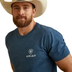 Ariat® Men's Stars Southwest Sailor Heather Blue T-Shirt 10045274 7 Ariat® Men's Stars Southwest Sailor Heather Blue T-Shirt 10045274 -Ariat Style S23 MNS WEST 10045274 detail01
