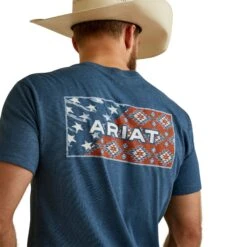 Ariat® Men's Stars Southwest Sailor Heather Blue T-Shirt 10045274 6 Ariat® Men's Stars Southwest Sailor Heather Blue T-Shirt 10045274 -Ariat Style S23 MNS WEST 10045274 detail02