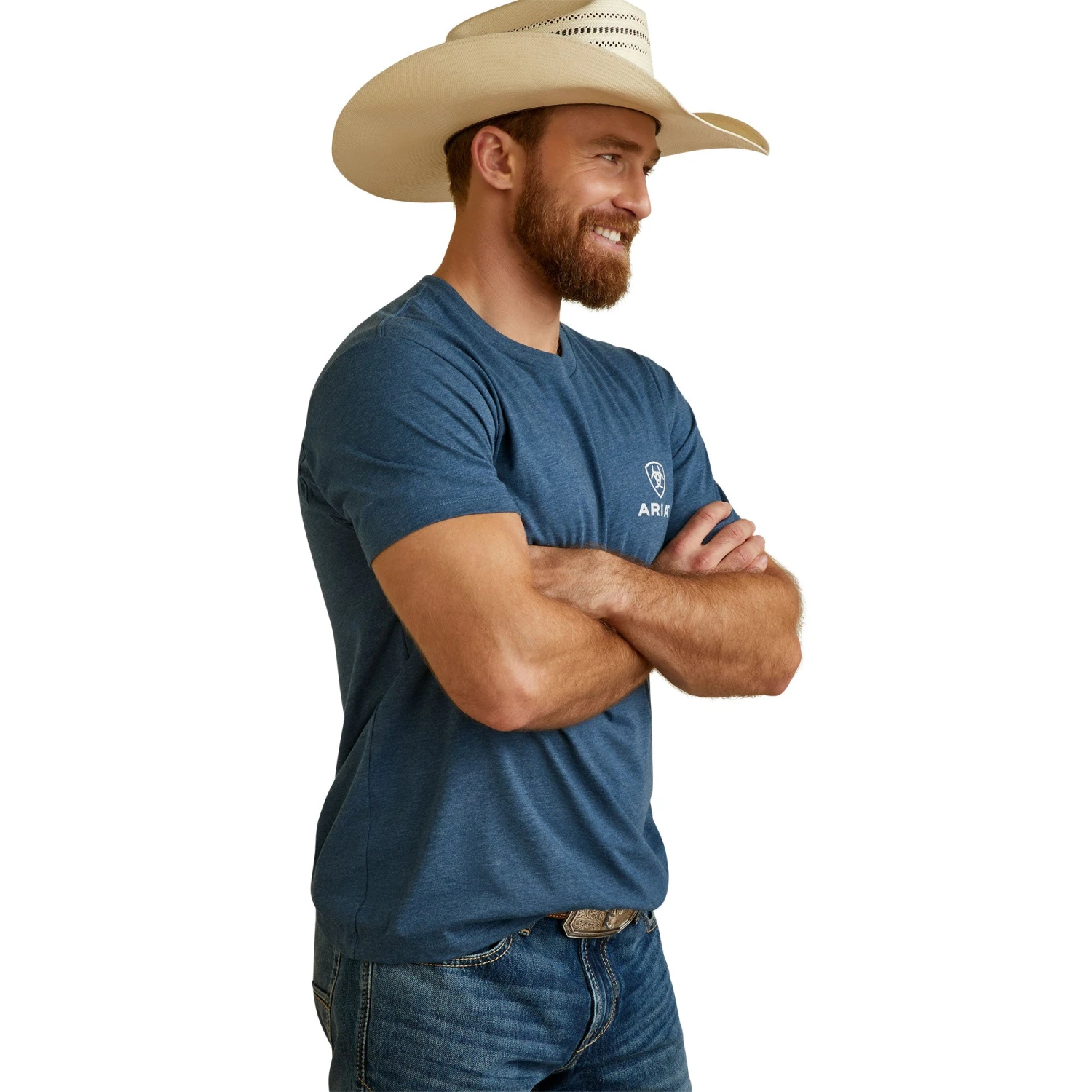 Ariat® Men's Stars Southwest Sailor Heather Blue T-Shirt 10045274 2 Ariat® Men's Stars Southwest Sailor Heather Blue T-Shirt 10045274 - Image 2